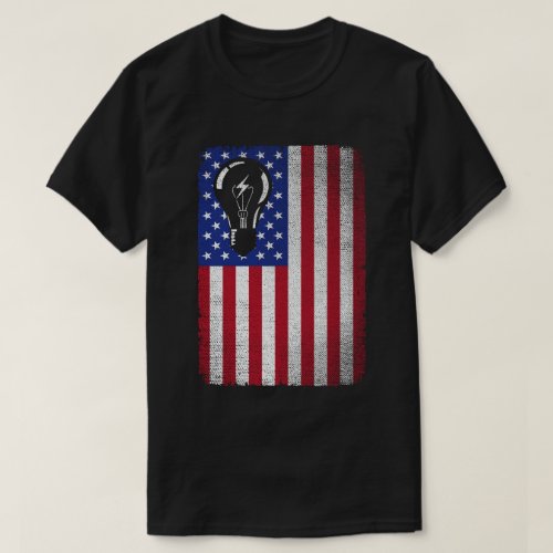 Electrician Patriotic American Flag Electricians  T_Shirt