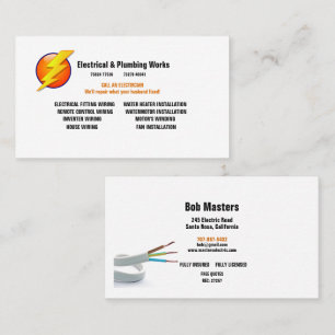 Electrician & Plumbing Works Business Card