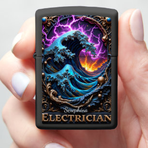 Electrician Power Surge Wave Zippo Lighter