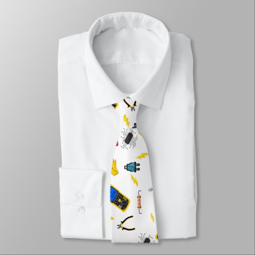 Electrician Profession Dad Pattern Tie