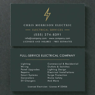 Electrician – Professional Green Electric Company Business Card