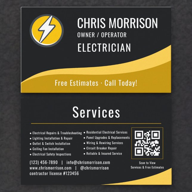 Electrician QR Code Business Card (Creator Uploaded)