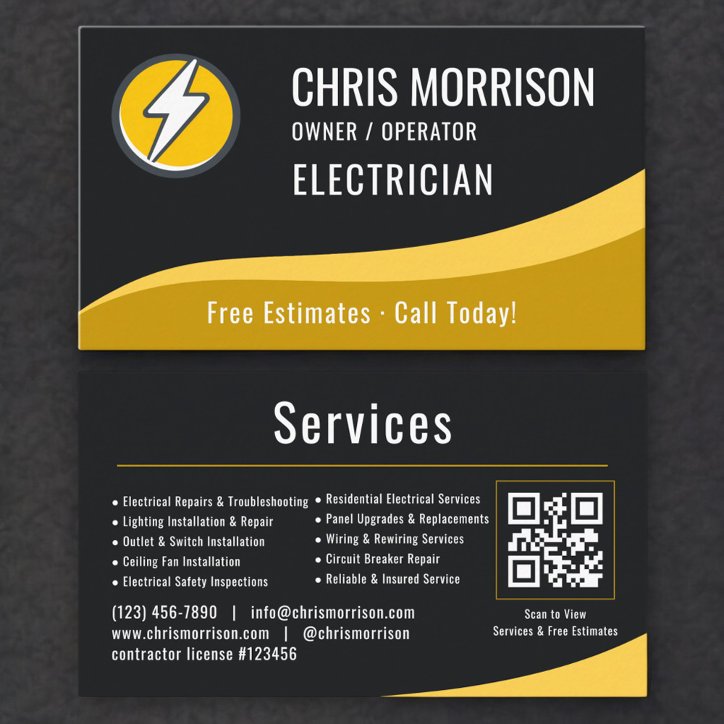 Electrician QR Code Business Card