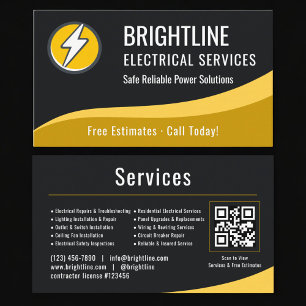 Electrician QR Code Professional Business Card