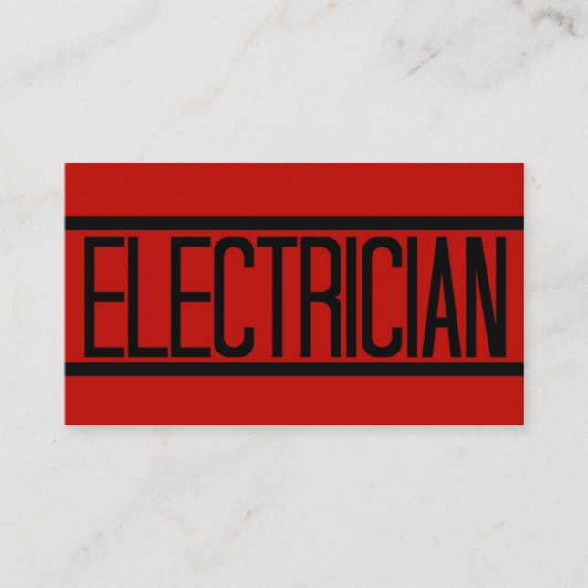 Electrician Red Business Card (Front)