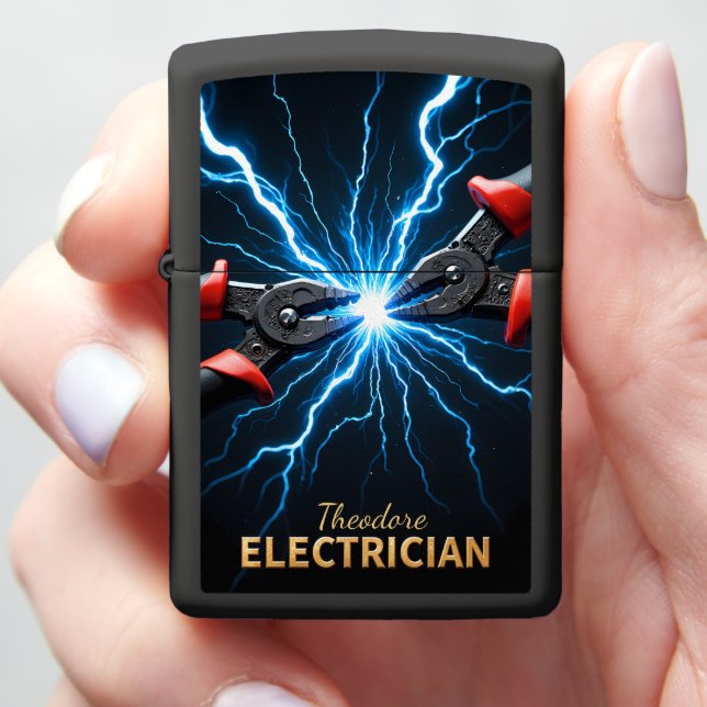Electrician Red Handle Tools Spark Zippo Lighter (In Hand)