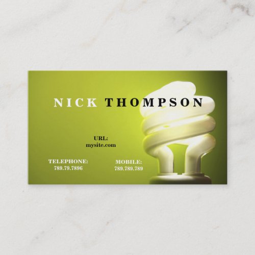 Electrician Repairman Light Bulb Repair Business Card