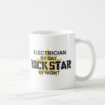 Electrician Rock Star by Night Coffee Mug