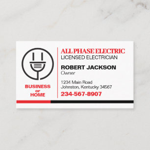 Electrician Service Business Card