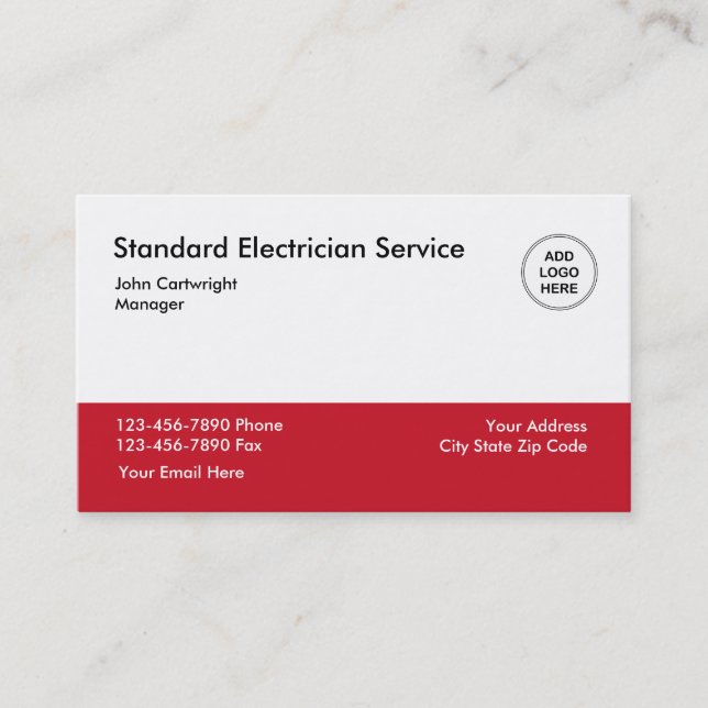 Electrician Service Business Card (Front)