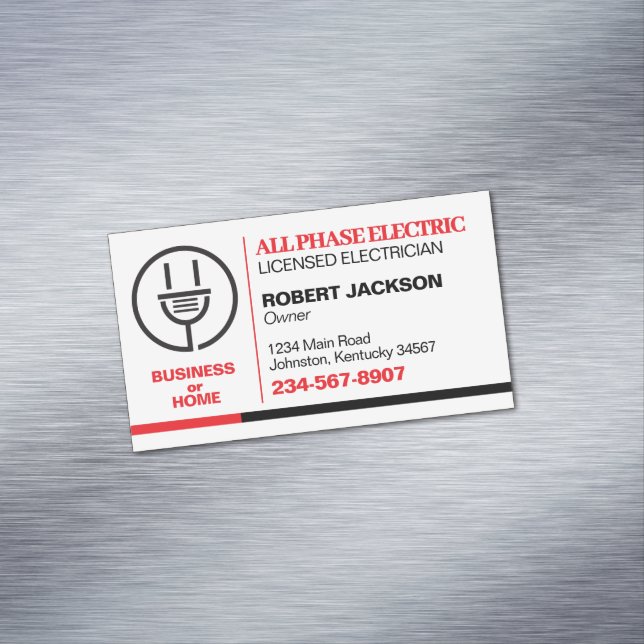 Electrician Service Business Card Magnet (In Situ)