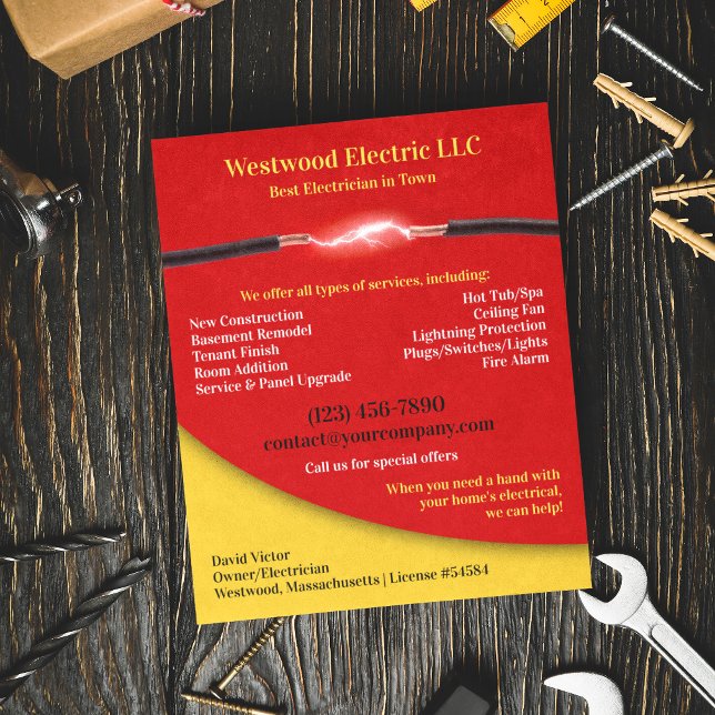 Electrician Services Flyer Template (Creator Uploaded)