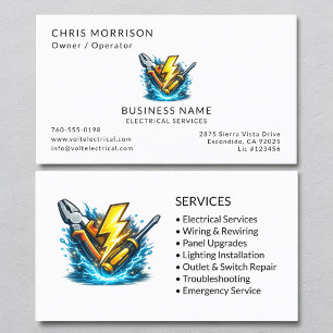Electrician Services Professional Business Card