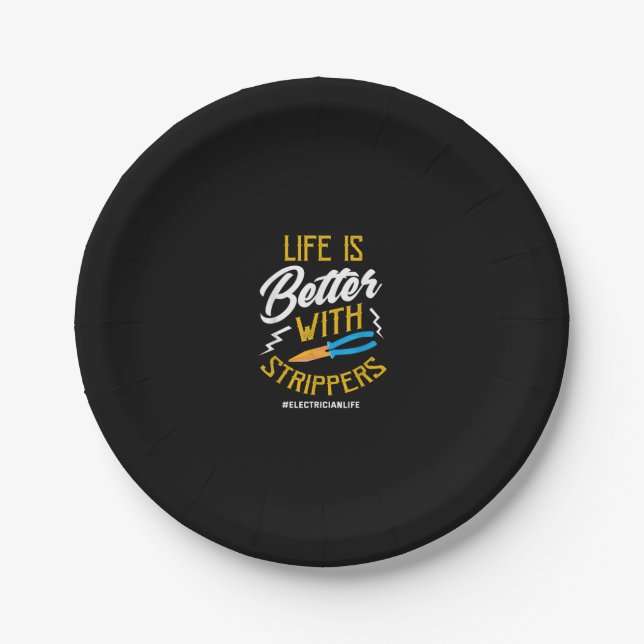 Electrician Shirt Electrician Life Joke Electricia Paper Plates (Front)