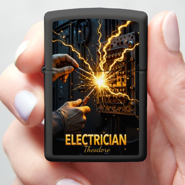 Electrician Spark Control Panel Zippo Lighter (In Hand)