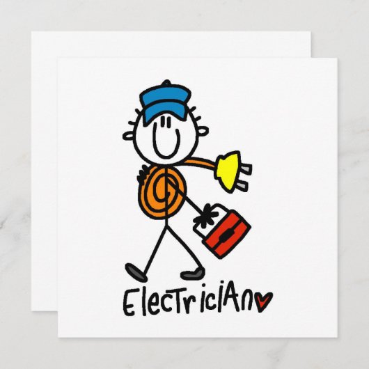 Electrician Stick Figure (Front/Back)