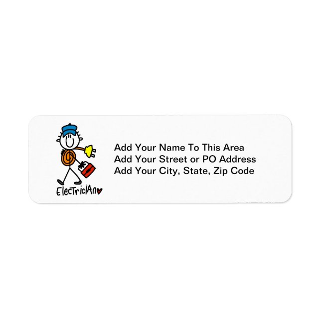 Electrician Stick Figure Label (Front)