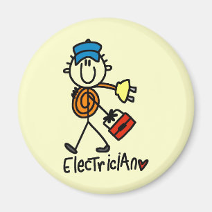 Electrician Stick Figure Magnet