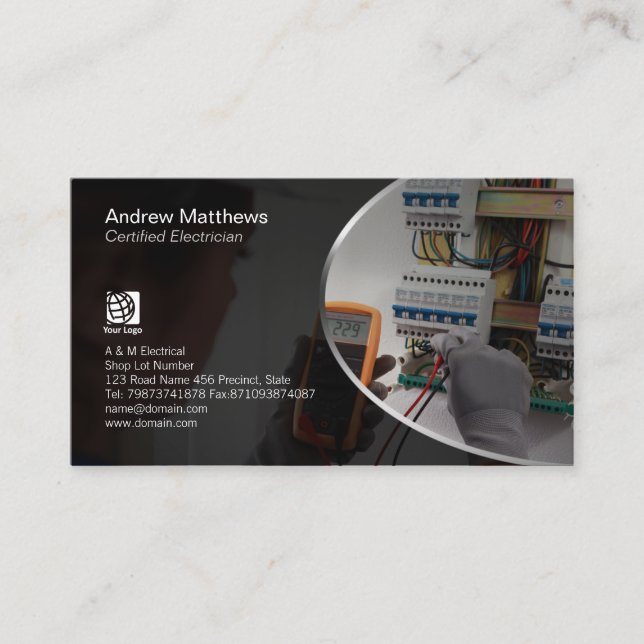 Electrician Test Electrical Circuits Business Card (Front)