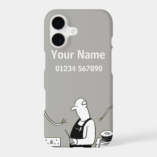 Electrician Theme Cartoon Iphone Case (Back)