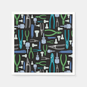 Electrician Tools Party Napkins Construction