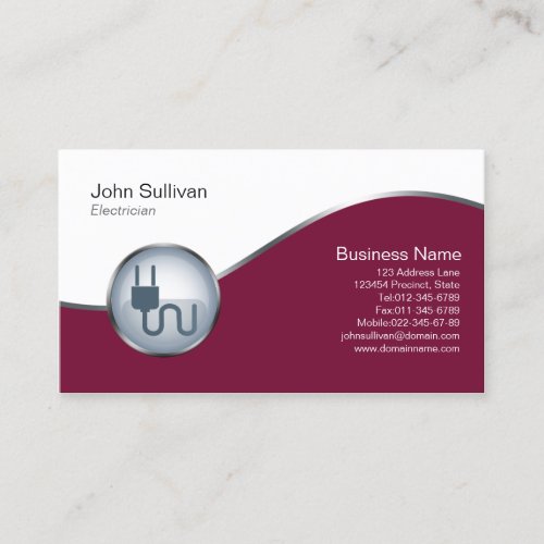 Electrician Trade Skills Elegant ElectricPlug Icon Business Card