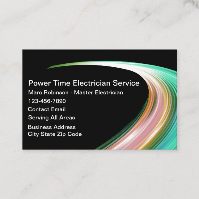 Electrician Unique Business Cards Design (Front)