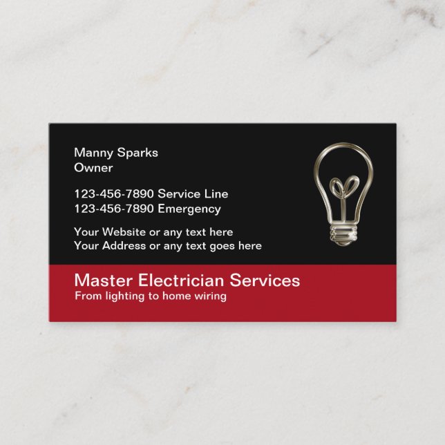 Electrician Unique Design Business Card (Front)