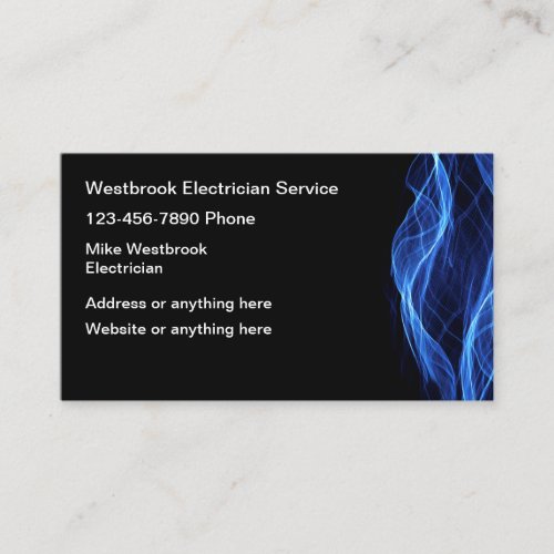 Electrician Unique Electric Current Theme Business Card