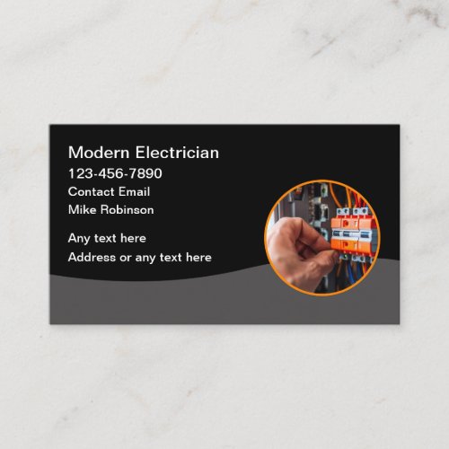Electrician Unique Technician Business Cards