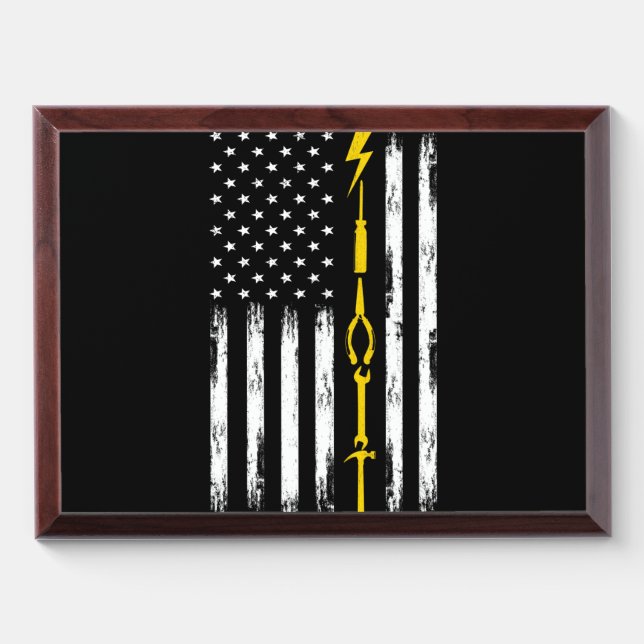 Electrician US Flag Tools for Electricians Award Plaque (Horizontal)