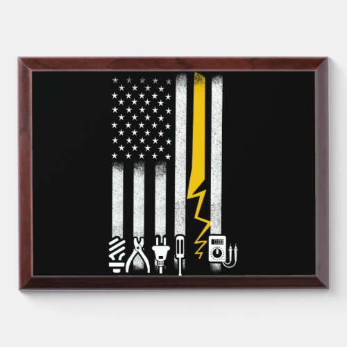 Electrician US Flag Tools for Electricians Award Plaque