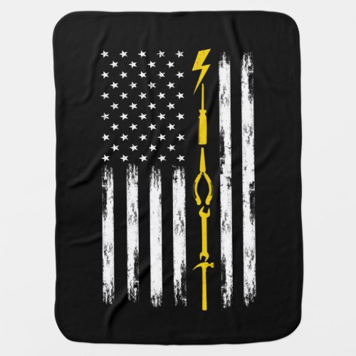 Electrician US Flag Tools for Electricians Baby Blanket