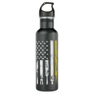 Electrician US Flag Tools For Electricians Gift Stainless Steel Water Bottle