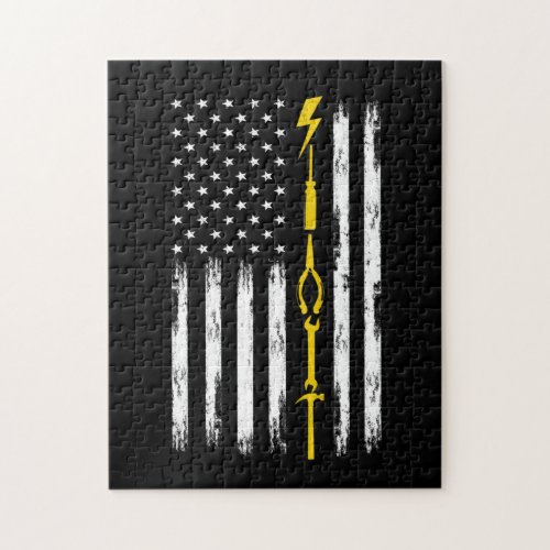 Electrician US Flag Tools for Electricians Jigsaw Puzzle
