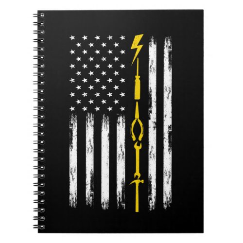 Electrician US Flag Tools for Electricians Notebook