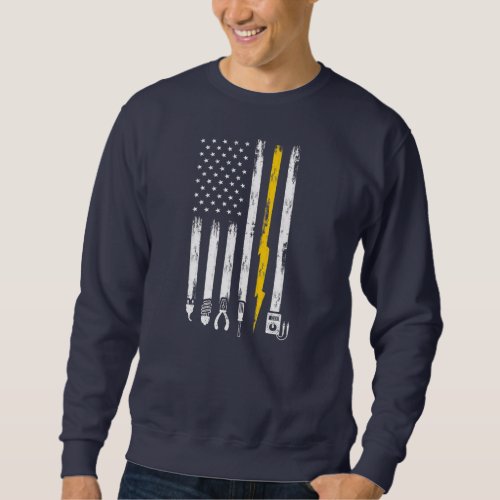 Electrician US Flag Tools for Electricians  Sweatshirt