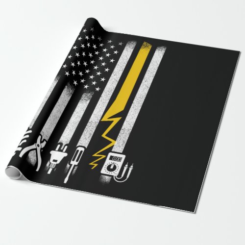 Electrician US Flag Tools for Electricians Wrapping Paper