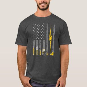 Electrician US Flag Tools Patriotic Job Wire  T-Shirt