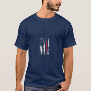 Electrician US Flag with Tools T-Shirt