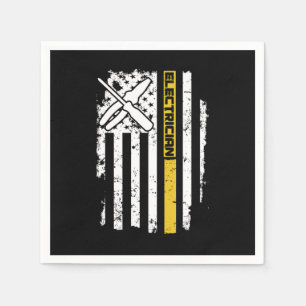 Electrician USA Flag American Electrical Electroni Napkins