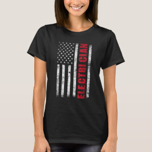 Electrician - USA Flag Lineman Electrical Worker R T-Shirt