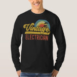 Electrician Vintage Sunset Profession Retro Job Ti T-Shirt