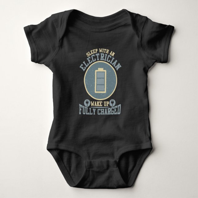 Electrician Wife Electrical Technician Husband Baby Bodysuit (Front)