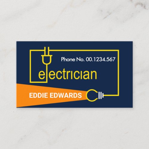 Electrician Wiring Bulb Light Beam Business Card