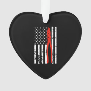 Electrician with America Flag Ornament