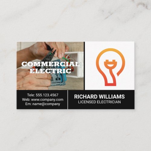 Electrician Working on Wires  Business Card