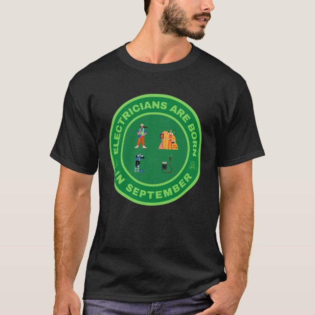 Electricians are born in September alternate desig T-Shirt (Front)