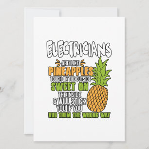 Electricians Are Like Pineapples. Holiday Card