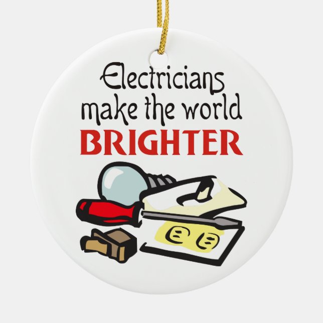 Electricians Ceramic Ornament (Front)